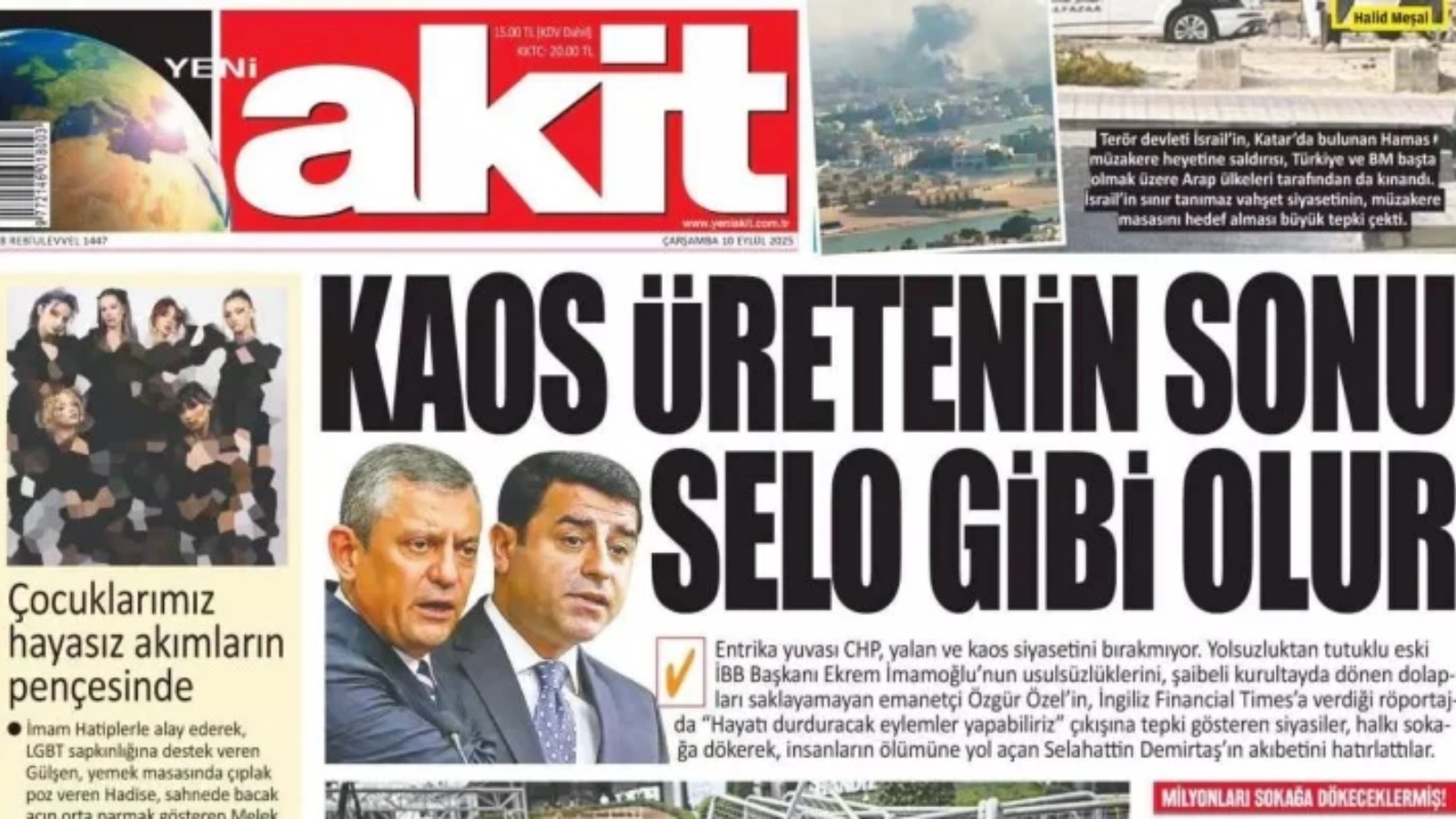 Yeni Akit, Özgür Özel’i tehdit etmişti; CHP’den yanıt geldi: Kirli paralarla kurulan bir grup, kendini gazeteci sanan tipler mi bizi tehdit ediyor?