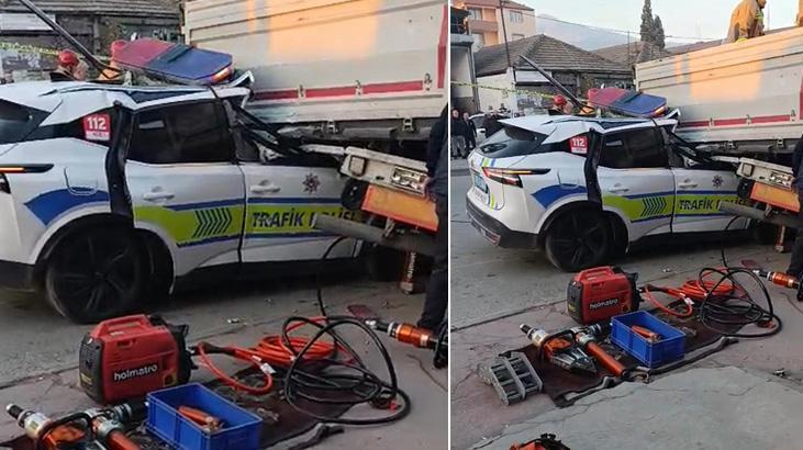 Son dakika: Manisa’da ekip aracı TIR’a çarptı! 1 polis şehit