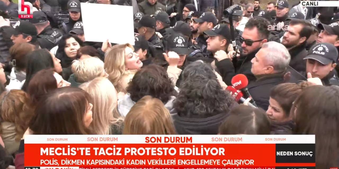 Son dakika | Meclis’te taciz protestosu! Polislerden kadın vekillere engel